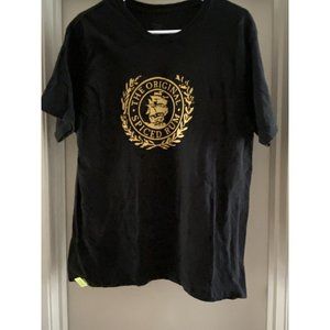 Captain Morgan Spiced Rum Promo T-shirt Black/Gold Logo 2011 Cotton Size Large
